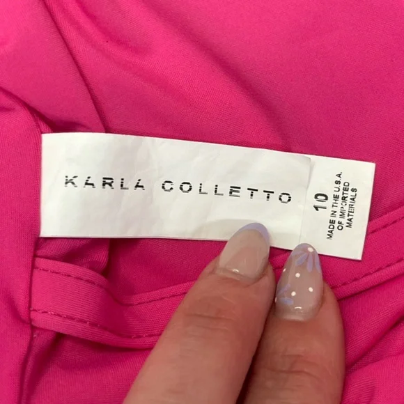 Karla Colletto Hot Pink One Shoulder Scallop One Piece Havana Swimsuit – Size 10 - Picture 11 of 14